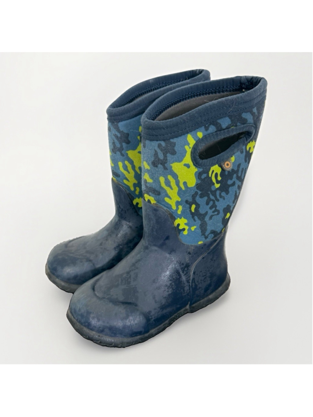 Bogs K York Neo Camo Pull On Rain Boots Waterproof Snow Little Boys Size 10